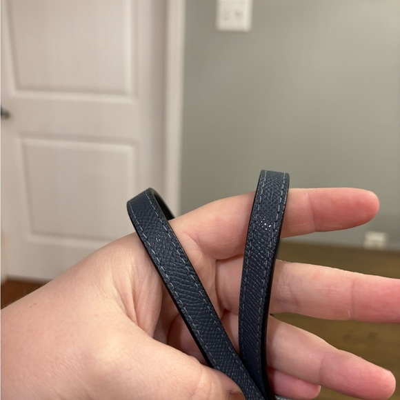 Coach Zip Top Tote in Denim Blue Cross Grain Leather w/ COA - Picture 7 of 9